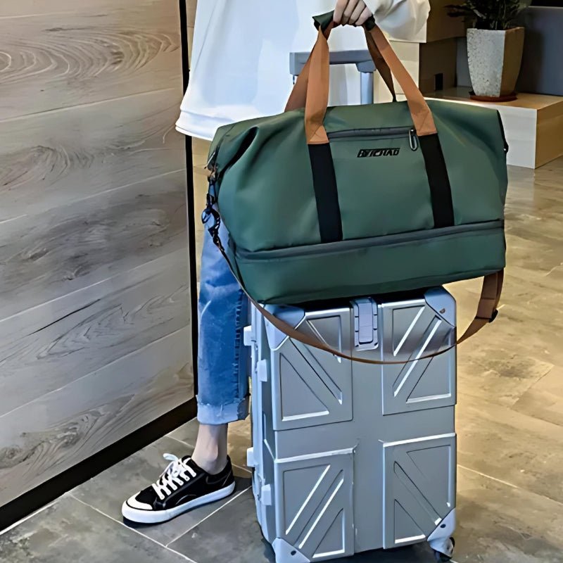 Reisetasche 35L mit Schuhfach Schultergurt und Mehreren Innenfächern aus Wasserabweisendem Oxford - Gewebe für Wochenende und Sport - Bolania