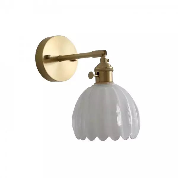 Bolania | Wandleuchte - Style rétro - Schirm Glas Tulpenknospe Blume
