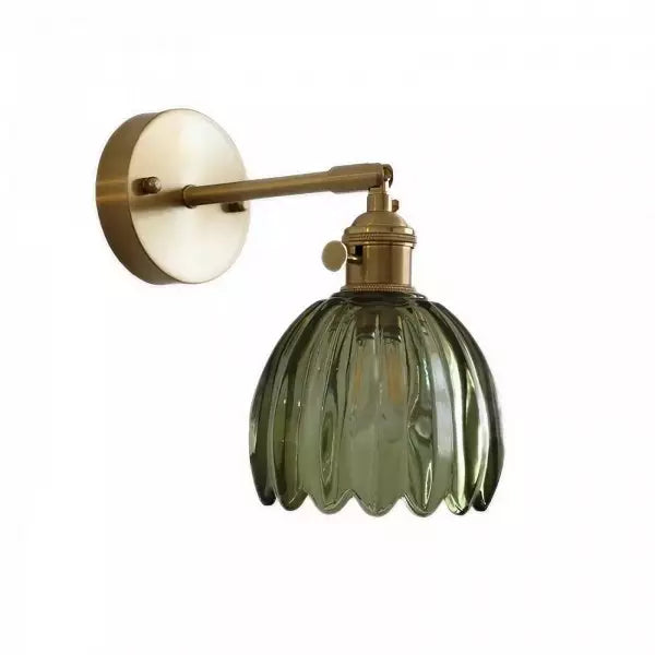 Bolania | Wandleuchte - Style rétro - Schirm Glas Tulpenknospe Blume