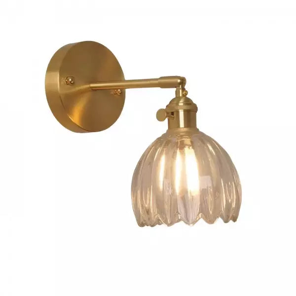 Bolania | Wandleuchte - Style rétro - Schirm Glas Tulpenknospe Blume