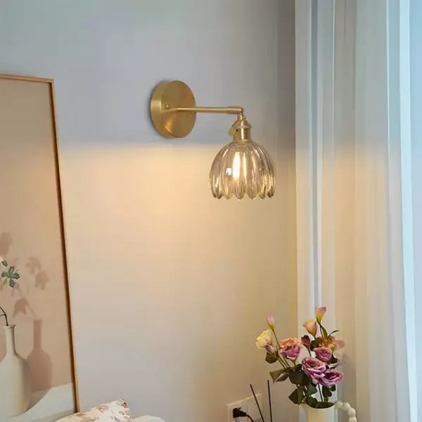 Bolania | Wandleuchte - Style rétro - Schirm Glas Tulpenknospe Blume