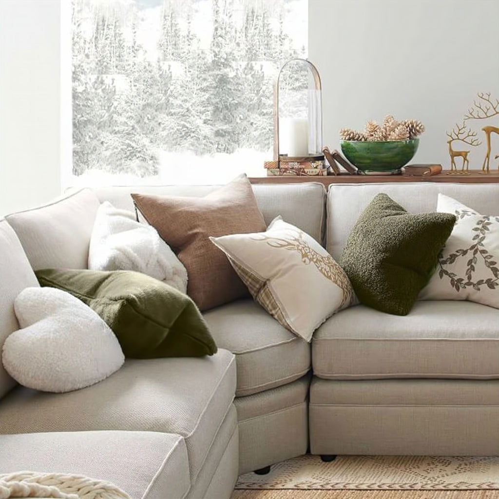 Bouclé Pillow Cover Soft with Loop Relief, for Sofa, Armchair, and Bed
