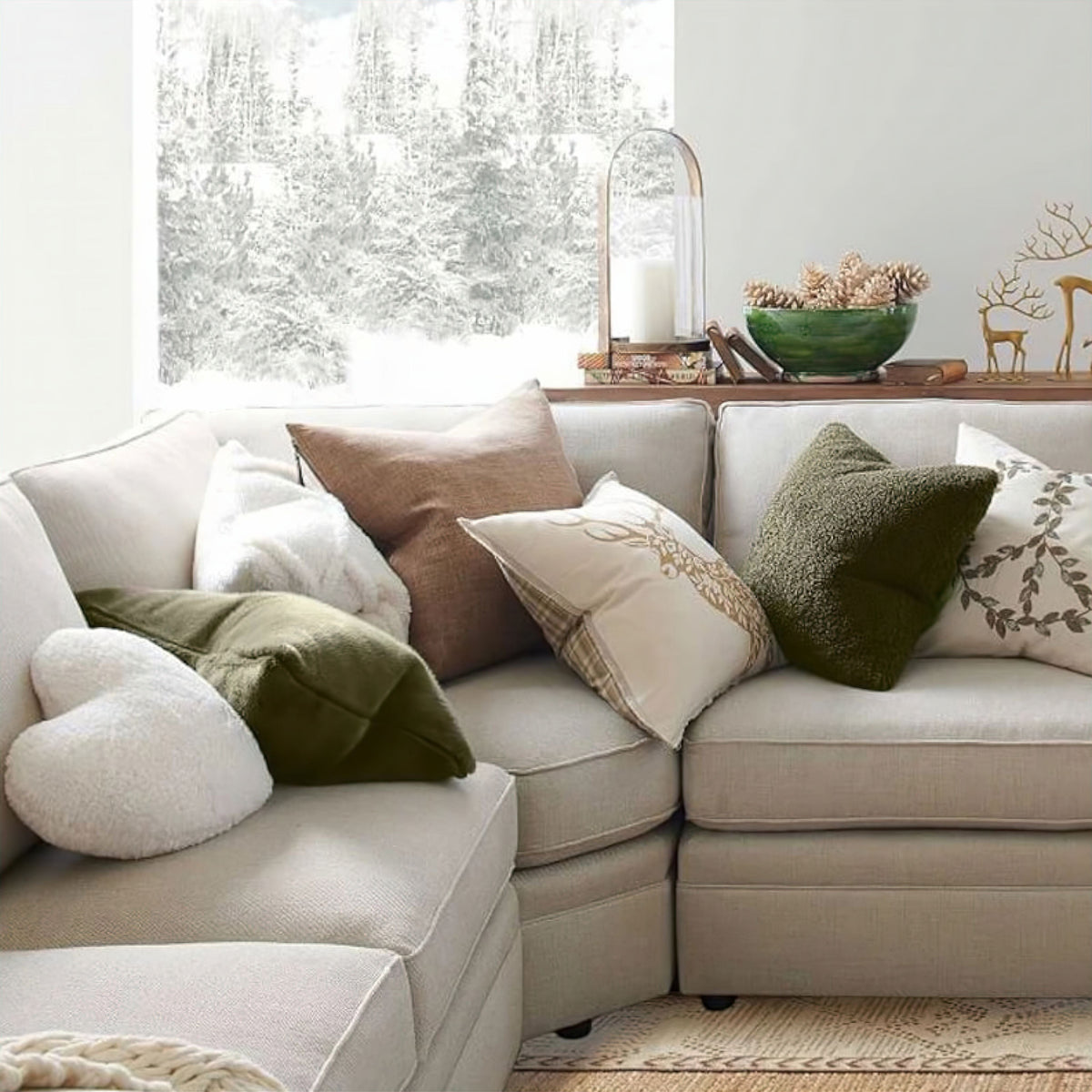 Bouclé Pillow Cover Soft with Loop Relief, for Sofa, Armchair, and Bed