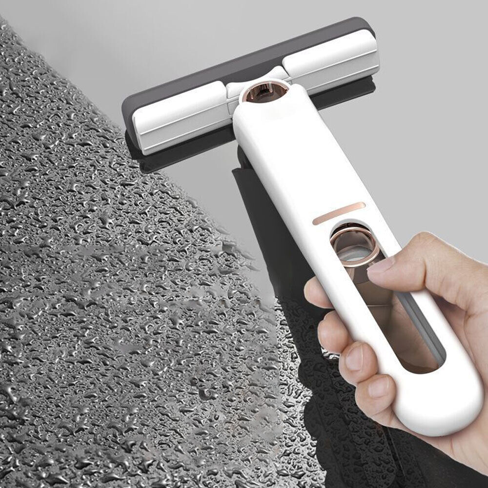 Mini-Mopp mit Selbstauswring-Funktion, Push-Pull-Mechanismus, Schwamm-Wischkopf, kompakt für Fenster, Tische und Böden, 29,5 cm (11.6 in)
