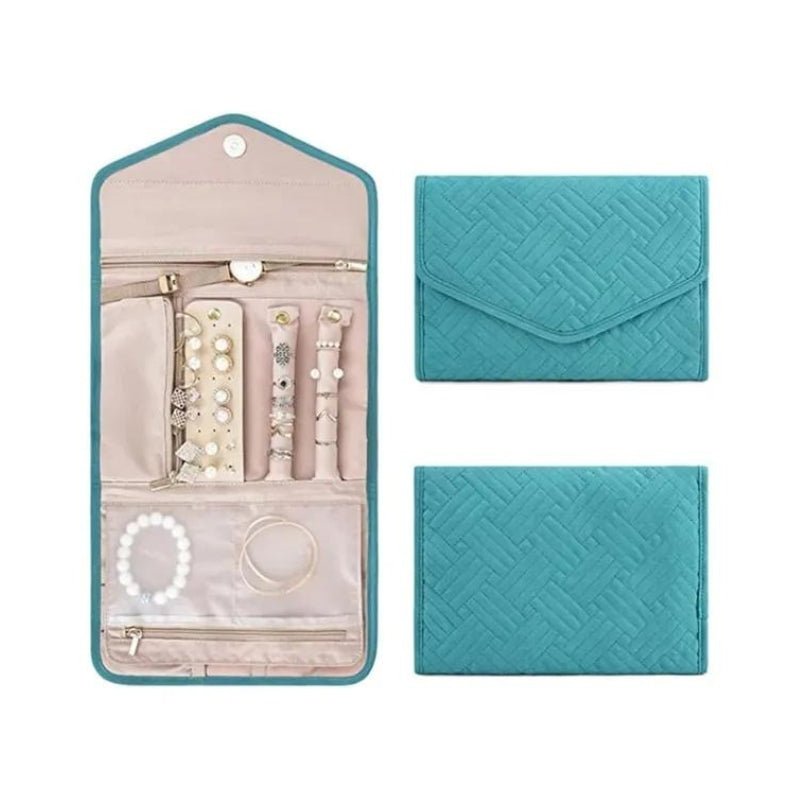 Schmucktasche zum Aufrollen Faltbar mit Mehreren Fächern für Ringe Ohrringe Halsketten und Armreifen Reise - Organizer - Bolania