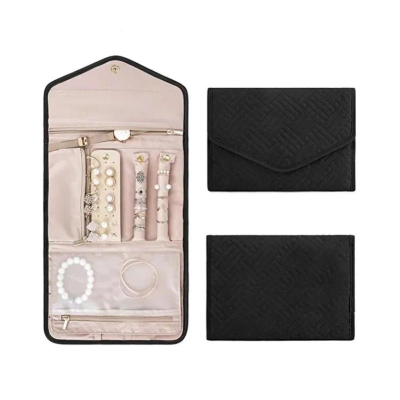 Schmucktasche zum Aufrollen Faltbar mit Mehreren Fächern für Ringe Ohrringe Halsketten und Armreifen Reise - Organizer - Bolania
