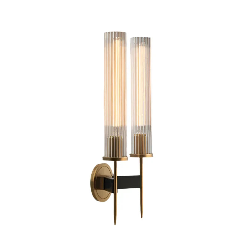 Bolania | Wandleuchte - Stilvolles geriffeltes Glas & Kupferoberfläche - Moderne Beleuchtung