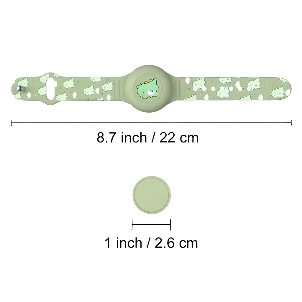 Children's AirTag Silicone Bracelet, Adjustable Holder with Cartoon Designs, Skin-Friendly and Washable