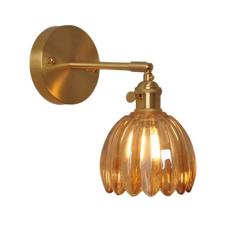 Bolania | Wandleuchte - Style rétro - Schirm Glas Tulpenknospe Blume