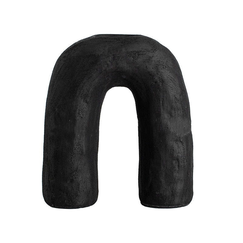 Skulpturale Bogen-Vase aus Keramik in Arch-Form für Trockenblumen Zweige und Minimalistisches Wohn-Design - Bolania
