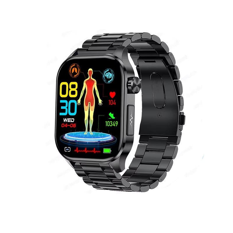 Smartwatch für Senioren mit Großem AMOLED-Display Herzfrequenz Blutsauerstoff Schlaf-Tracking Bluetooth-Anrufe und SOS-Funktion - Bolania