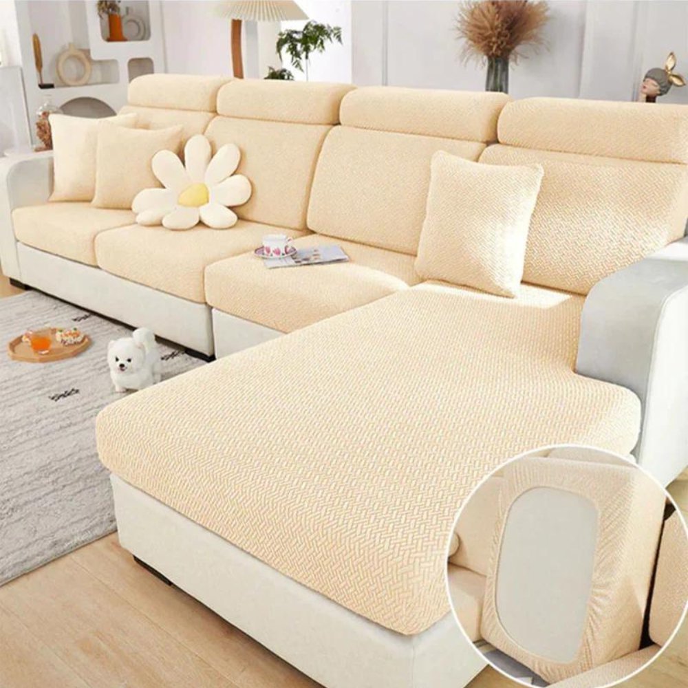 Sofabezug für Haustiere Stretch Jacquard Modular mit Gummizug Sitz Rücken Chaiselongue Kissen - Bolania