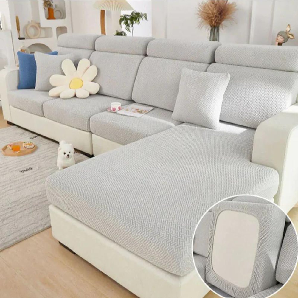 Sofabezug für Haustiere Stretch Jacquard Modular mit Gummizug Sitz Rücken Chaiselongue Kissen - Bolania