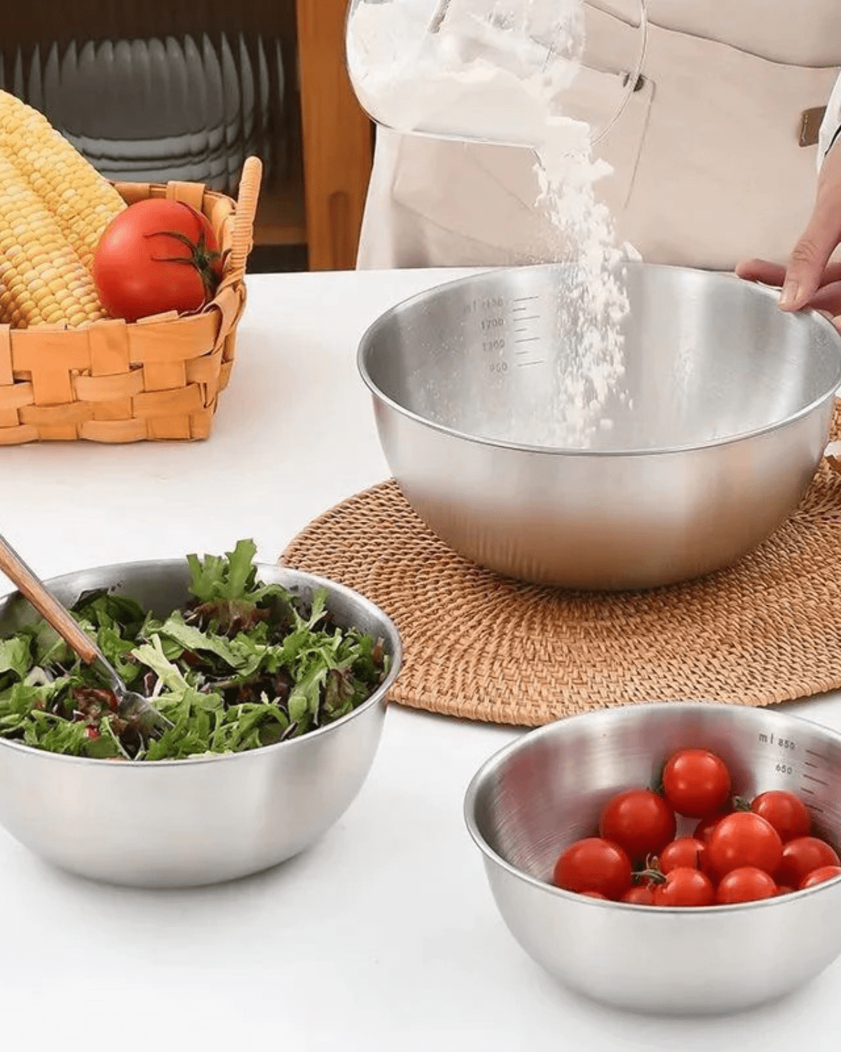 Stahlvera Schüsseln – Elegantes 5er - Set für Perfektes Mixen - Bolania