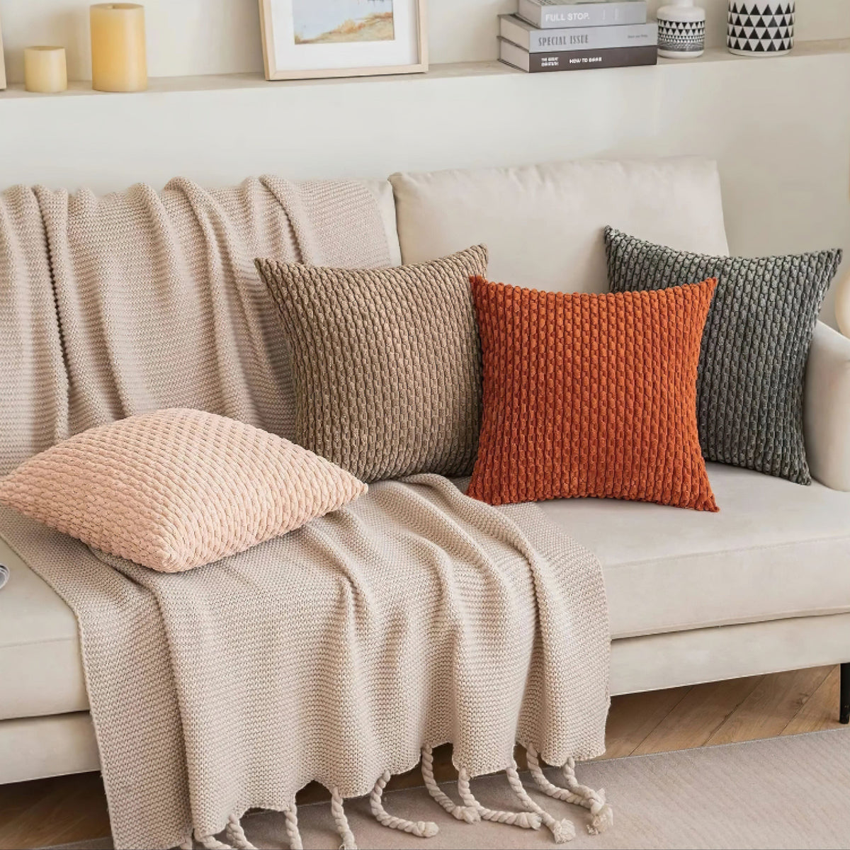 Textured Cushion Cover with Bobble Relief, Soft, for Sofa, Armchair and Bed