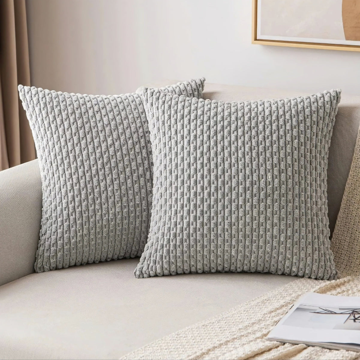 Textured Cushion Cover with Bobble Relief, Soft, for Sofa, Armchair and Bed