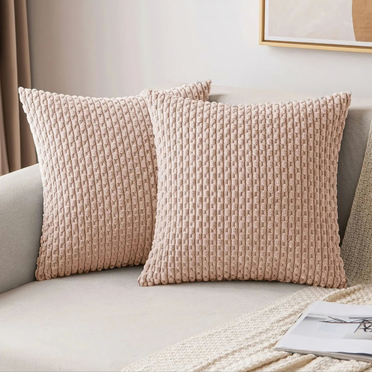 Textured Cushion Cover with Bobble Relief, Soft, for Sofa, Armchair and Bed