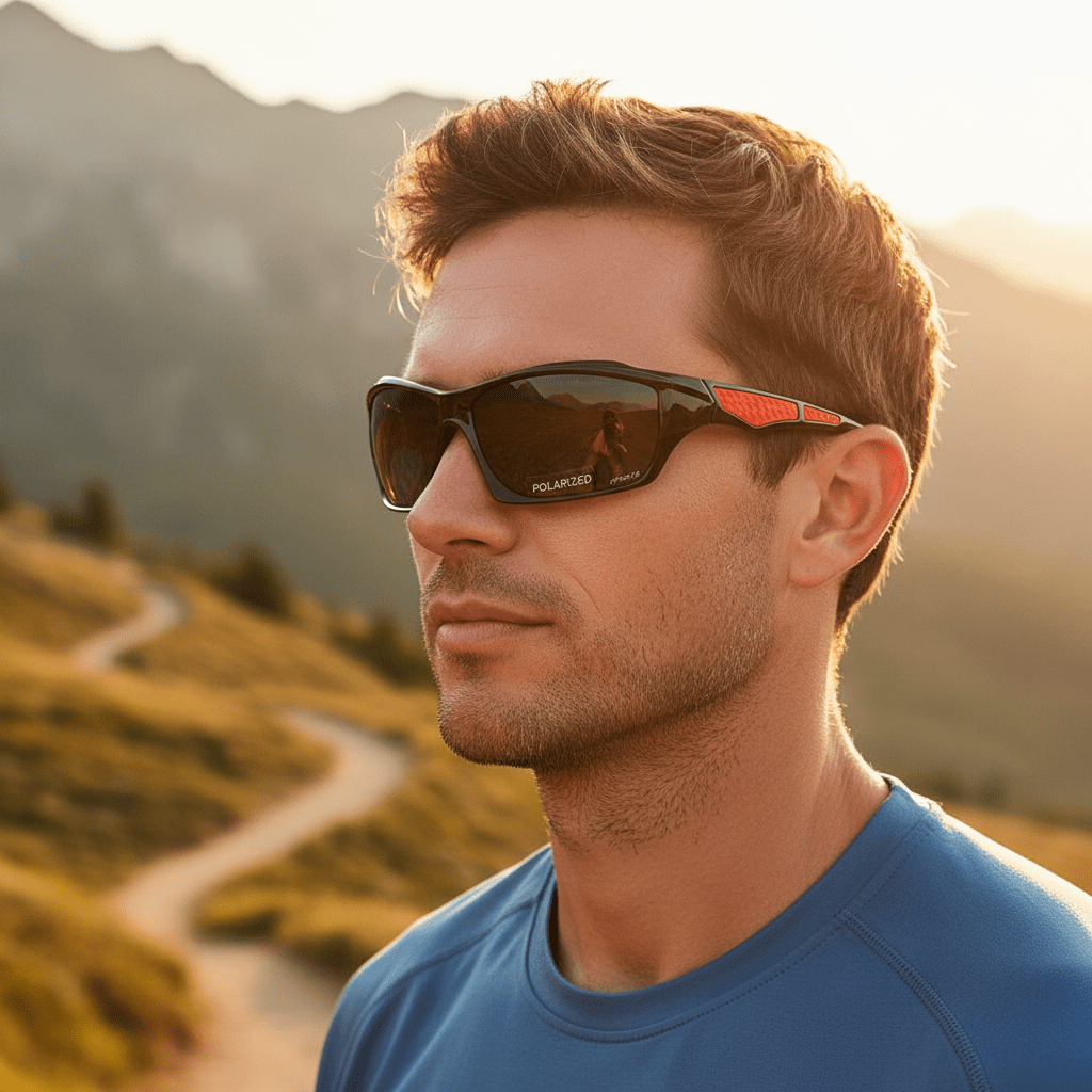 Sport-Sonnenbrille mit Polarisierten Gläsern UV400 Schutz und Leichter Wraparound-Fassung für Outdoor und Alltag