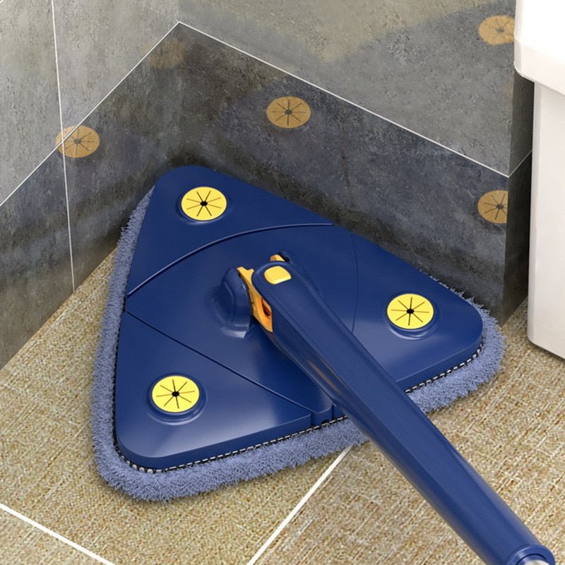 Triangel - Mopp mit 360° Drehgelenk Verstellbarem Teleskopstiel und Mikrofaser - Bezug für Boden Wand und Decke - Bolania