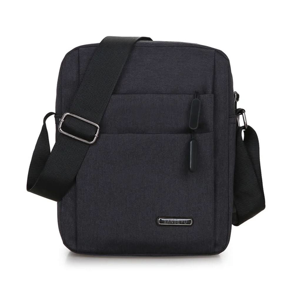 Men's Shoulder Bag Water-Repellent with Zippered Compartments Adjustable Shoulder Strap Multiple Interior Pockets for Work and Travel