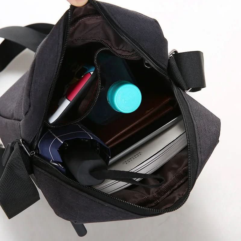 Men's Shoulder Bag Water-Repellent with Zippered Compartments Adjustable Shoulder Strap Multiple Interior Pockets for Work and Travel