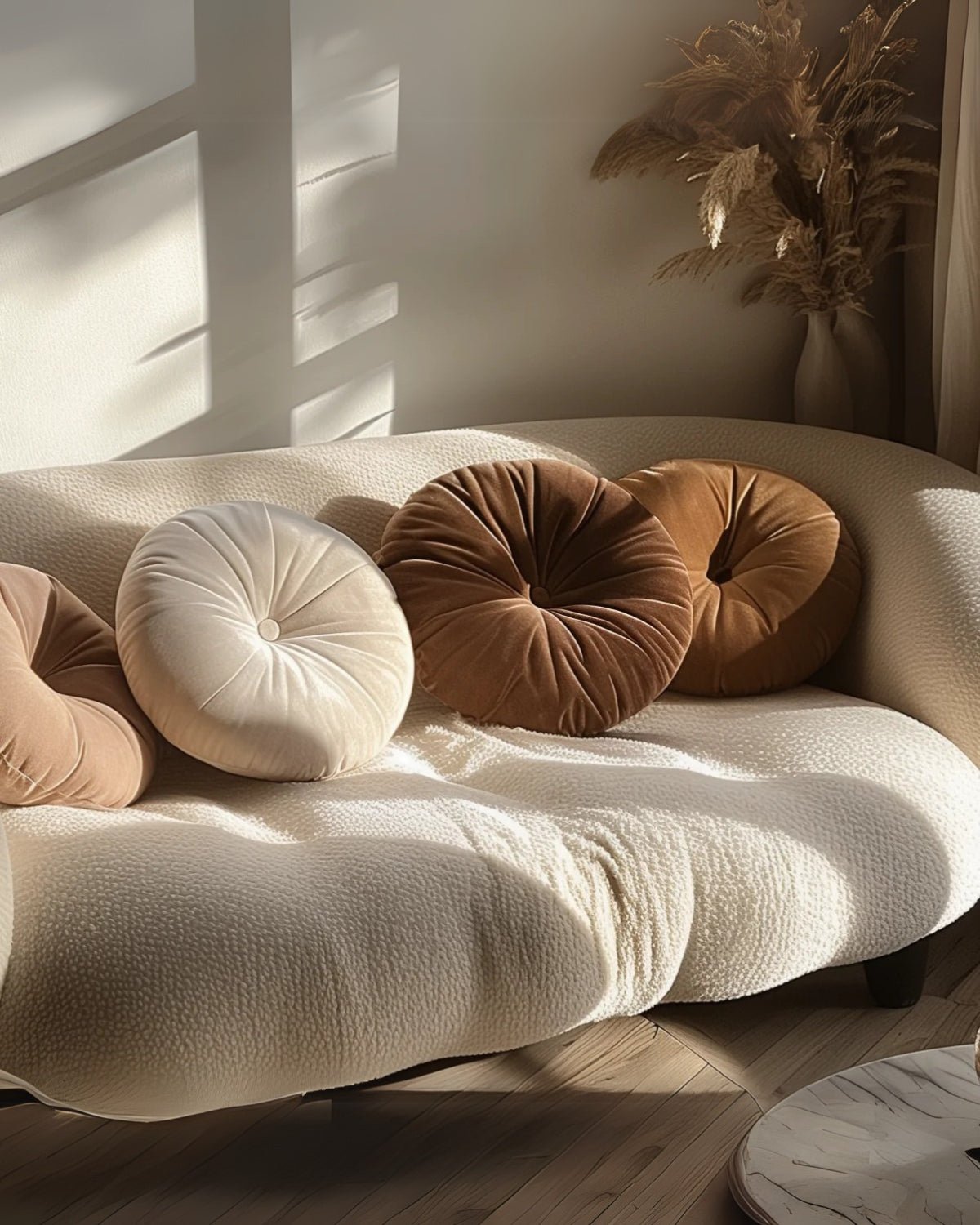 Veloura Rond – Luxuriöses Samtkissen in Runde Form - Bolania