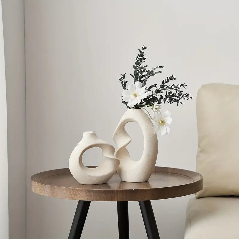 Virelle Keramikvase Duo – Abstrakte Eleganz für moderne Räume - Bolania