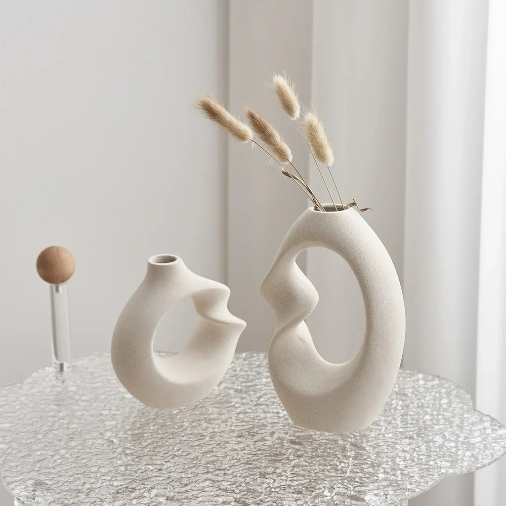 Virelle Keramikvase Duo – Abstrakte Eleganz für moderne Räume - Bolania