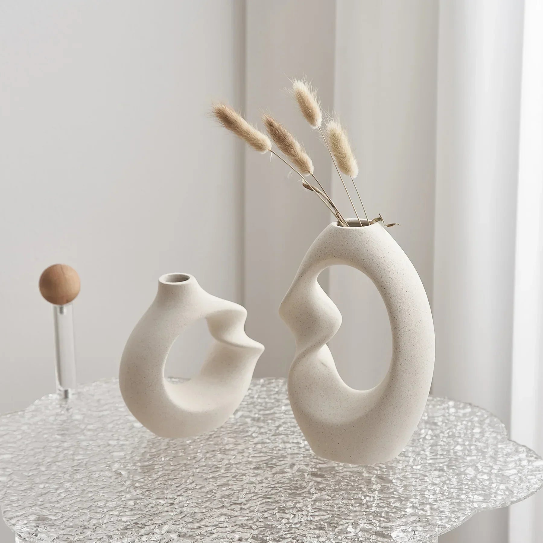 Virelle Keramikvase Duo – Abstrakte Eleganz für moderne Räume - Bolania