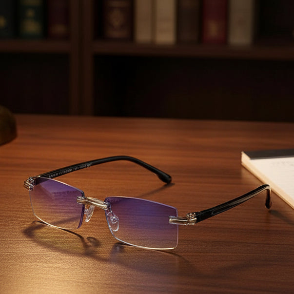 Randlose Lesebrille mit Mehreren Sehzonen Blaulichtfilter und Leichtem TR90-Bügel in Verschiedenen Plus-Stärken